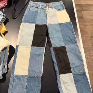 Patchwork Denim Jeans